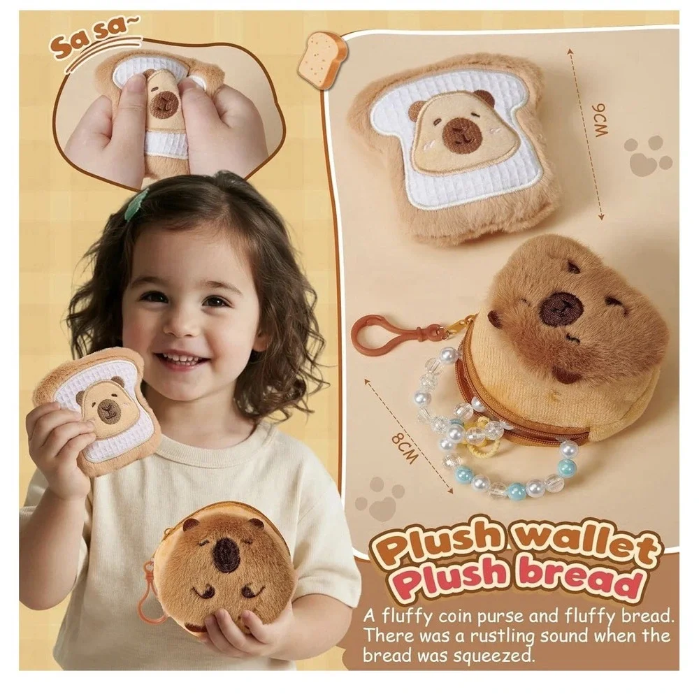 Capybara Plush Gifts Set for Kids Cute Chef-Themed Stuffed‎ Toys W/ Mug Keychain